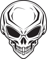 Alien Skull Helmeted Emblem Futuristic Vector Black Helmet Icon Alien Skull Helmet Bold Vector Black Helmeted Warrior Design