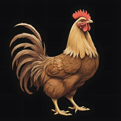 rooster on the white background