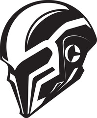 Alien Skull Helmeted Emblem Black Vector Helmet Warrior Alien Skull Helmet Dark Vector Black Helmeted Design