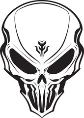 Alien Skull Helmet Icon Dark Vector Black Design Alien Skull Helmet Futuristic Black Vector Art