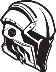 Alien Skull Helmeted Emblem Bold Vector Black Futuristic Design Alien Skull Helmet Dark Vector Black Warrior Helmeted Icon