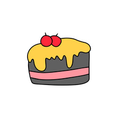 doodles snacks. doodles breakfast or street food. outline, cartoon and flat design. icon. stock element