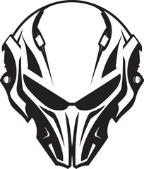 Alien Skull Helmet Vector Black Galactic Emblem Alien Skull Helmet Futuristic Vector Black Icon