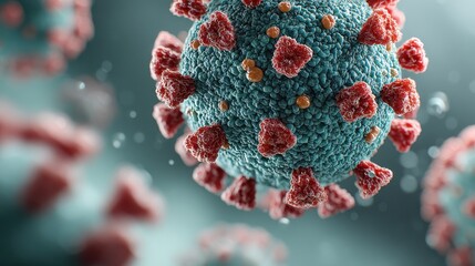 Detailed Close-Up of Coronavirus Structure with Spike Proteins in High Resolution