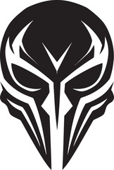 Alien Skull Helmeted Warrior Vector Black Design Alien Skull Helmet Futuristic Black Vector Emblem