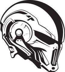 Alien Skull Helmeted Vector Icon Futuristic Black Logo Alien Skull Helmeted Warrior Dark Vector Black Art