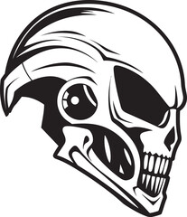 Alien Skull Helmet Dark Galaxy Warrior Black Vector Alien Skull Helmet Bold Vector Black Helmeted Logo