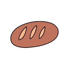 doodles snacks. doodles breakfast or street food. outline, cartoon and flat design. icon. stock element