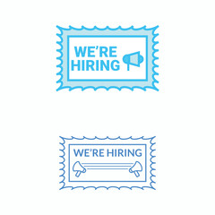 We are Hiring clipart sign for job vacancy recruitment announcement graphic, illustration for employment