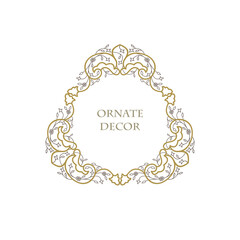 Luxury monogram logo template vector frame for logotype or badge Design.