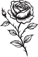 Graceful Black Rose Flower Beautiful Vector Logo for Branding Black Rose Icon Artistic Floral Vector Emblem Design