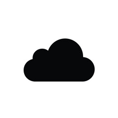 Simple Black Cloud Icon Illustration on White Background for Weather Forecast and Technology Concepts