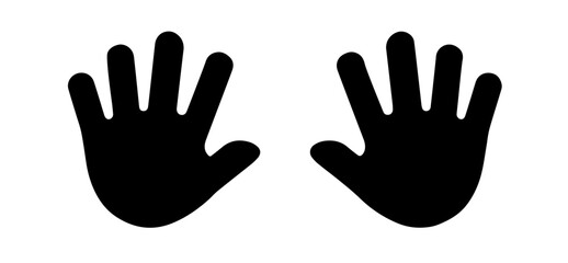 Silhouette of Two Child Handprints – Childhood, Touch, Creativity, Early Development, Play and Identity in Kids’ Education, Art and Family 

