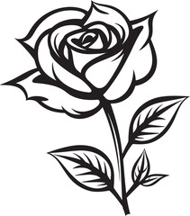 Detailed Black Rose Flower Stylish Vector Logo Design Artistic Black Rose Emblem with Modern Vector Details