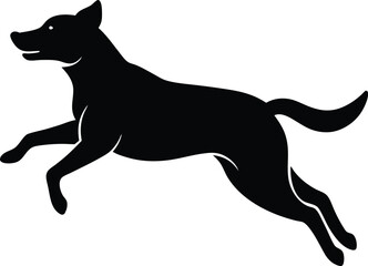 Running Dog Silhouette Vector Art