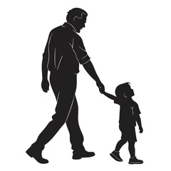 Silhouette of Adult and Child