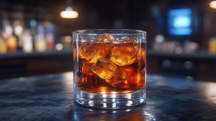 Iced Brown Drink in a Rocks Glass