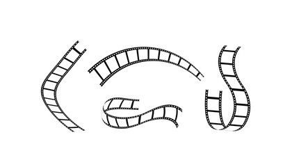 vector illustration of a film reel. Film Strip icon. Movies film background with film roll. Film Strip icon