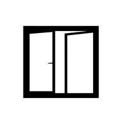 Open Window silhouette vector flat illustration design.