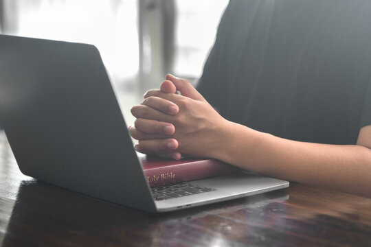The concept of online prayer, online groups, online learning, trusting in God, using technology in religious applications, worshiping God at home or praying together online in remote areas.