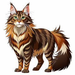 Obraz premium Maine Coon Cat Character – Gentle Giant Vector Illustration