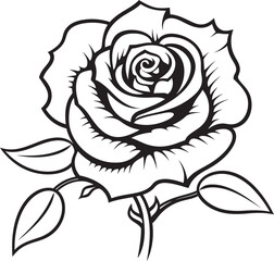 Artistic black rose vector logo featuring crisp and clean outlines Minimal rose vector logo with simple and smooth black line art