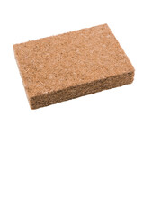 pannello in fibre vegetali compresse per l'isolamento termico di superfici nel settore edilizio su sfondo bianco o trasparente