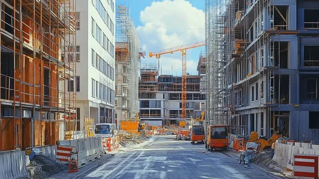 Urban Construction Site: A Modern Cityscape Under Development
