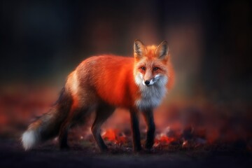 Fototapeta premium Elegant red fox portrait nature wildlife