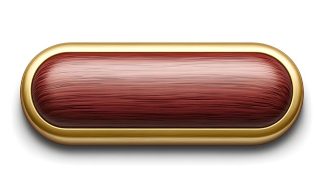 Elegant Red Wood and Gold Button Design Element