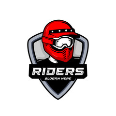 rider biker motorcycle helmet mascot logo