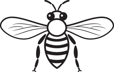 Modern bee vector drawing with dynamic black linework Elegant black bee vector icon with organic flowing lines