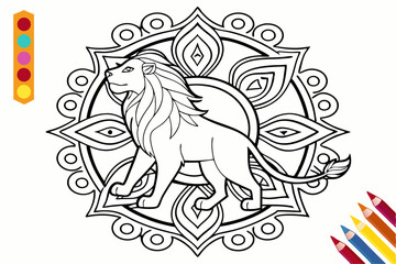 Mandala Majesty: Lion Coloring Pages for All Ages