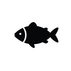 Simple Black Silhouette of a Fish Icon for Seafood Restaurants and Aquatic Designs