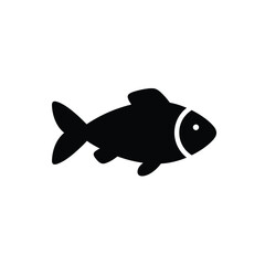 Simple Black Silhouette of a Fish Icon for Aquatic Life Designs