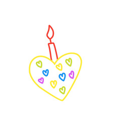 Fototapeta premium happy birthday line elements doodle