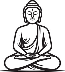 Buddha Meditation Pose Vector Logo Black Icon Design Buddha Lotus Pose Vector Icon Black Logo Design
