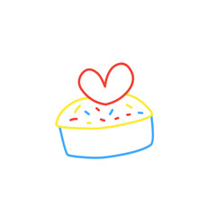 happy birthday line elements doodle