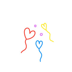 happy birthday line elements doodle