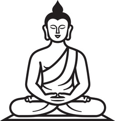Buddha Meditation Vector Black Logo Lotus Pose Icon Buddha in Lotus Pose Vector Black Logo Icon Design