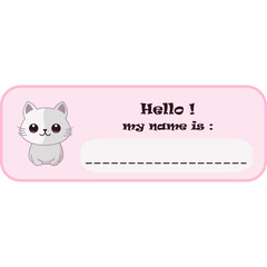 Cute Cat Name Tag