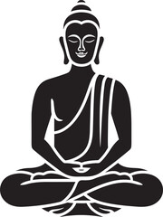 Buddha Sitting in Lotus Pose Vector Black Logo Icon Buddha Lotus Pose Vector Black Logo Icon Design