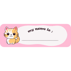 Cute Cat Name Tag