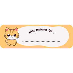Cute Cat Name Tag