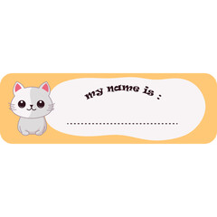 Cute Cat Name Tag