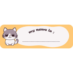 Cute Cat Name Tag