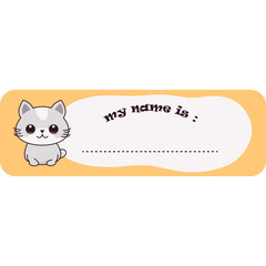 Cute Cat Name Tag