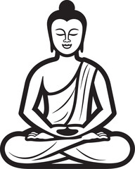 Buddha Lotus Pose Vector Black Logo Icon Design Buddha in Lotus Pose Vector Black Logo Icon Design
