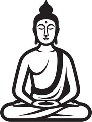 Buddha Sitting in Lotus Pose Vector Black Logo Icon Buddha in Lotus Pose Vector Black Silhouette Logo