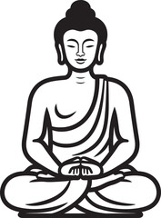 Minimalist Buddha Sitting Lotus Pose Vector Black Logo Buddha Silhouette Meditation Pose Vector Black Logo